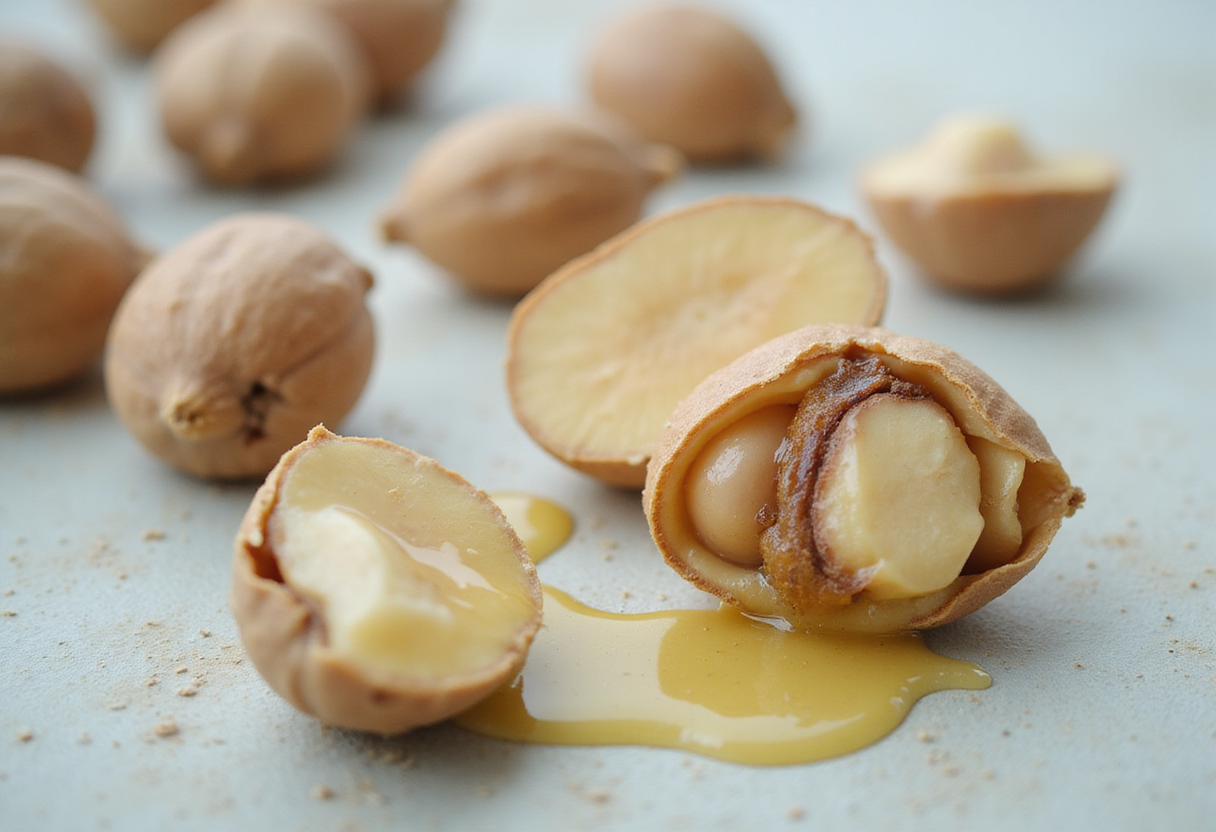 Characterization of self-emulsifying macadamia nut oil fermented by Epidermidibacterium keratini mutant EPI-7-i originat